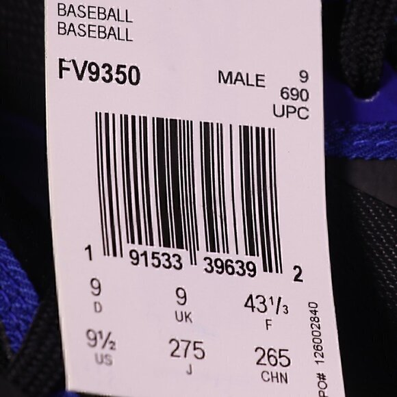 Adidas Icon 6 Bounce Mens Baseball Cleats Shoes Blue/Black FV9350 (NWT) Size 9.5 - Picture 7 of 7